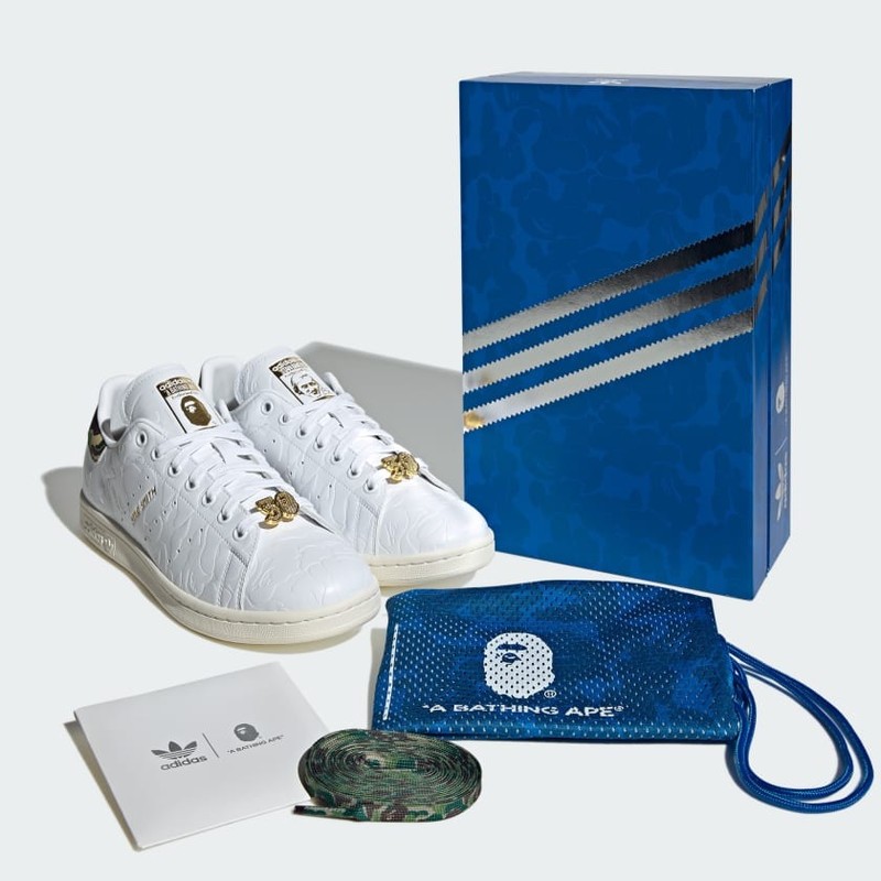 【新品未使用】STAN SMITH G BAPE ホワイト　25.5センチ A BATHING APE｜(M)【 BAPE X ADIDAS GOLF 】STAN SMITH G BAPE